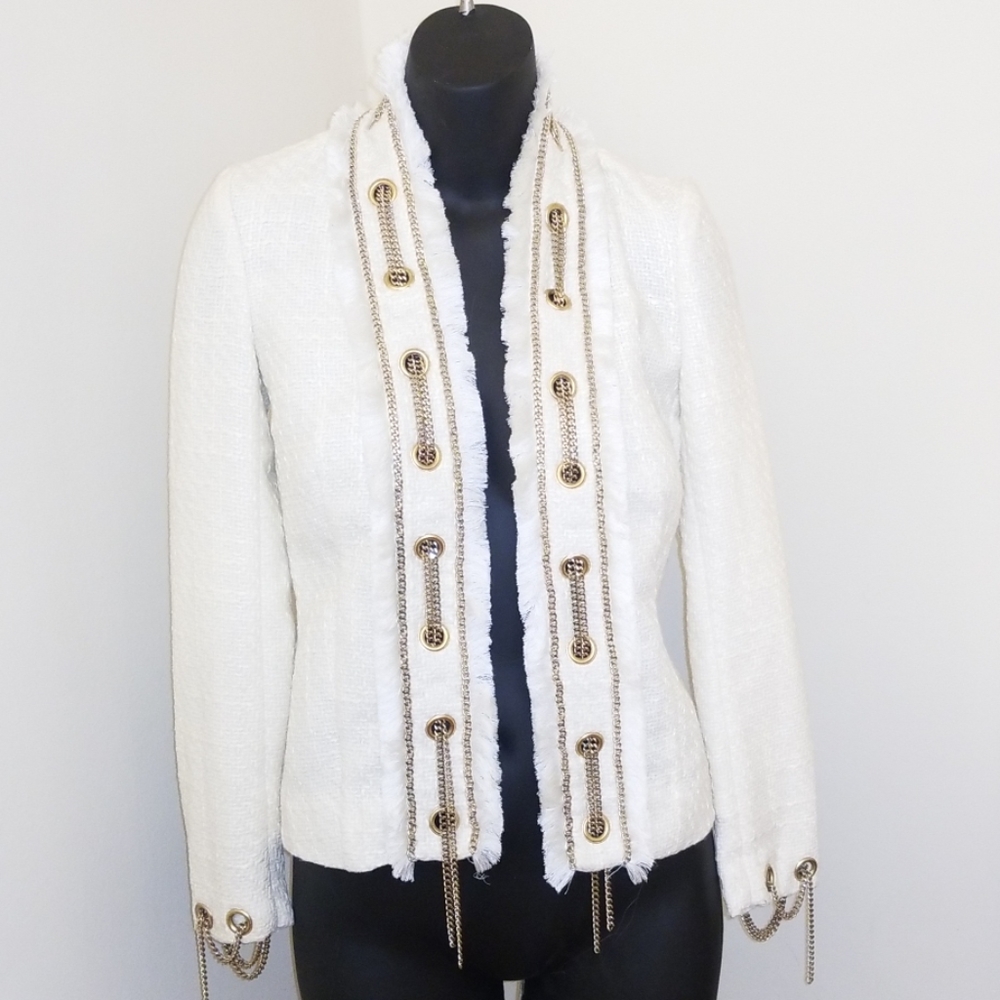 Rachel Zoe - RARE Cream and Gold Chain blazer